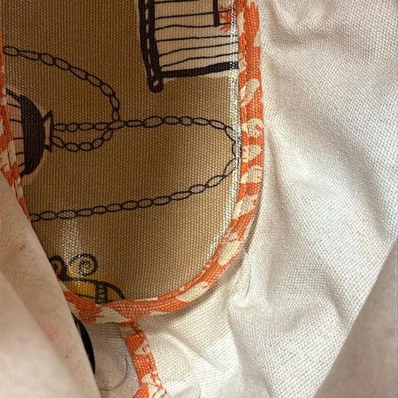 FOSSIL Key-Per Birdcage Coated Canvas Shoulder Tote Bag Purse 16x13x5” - Picture 15 of 15